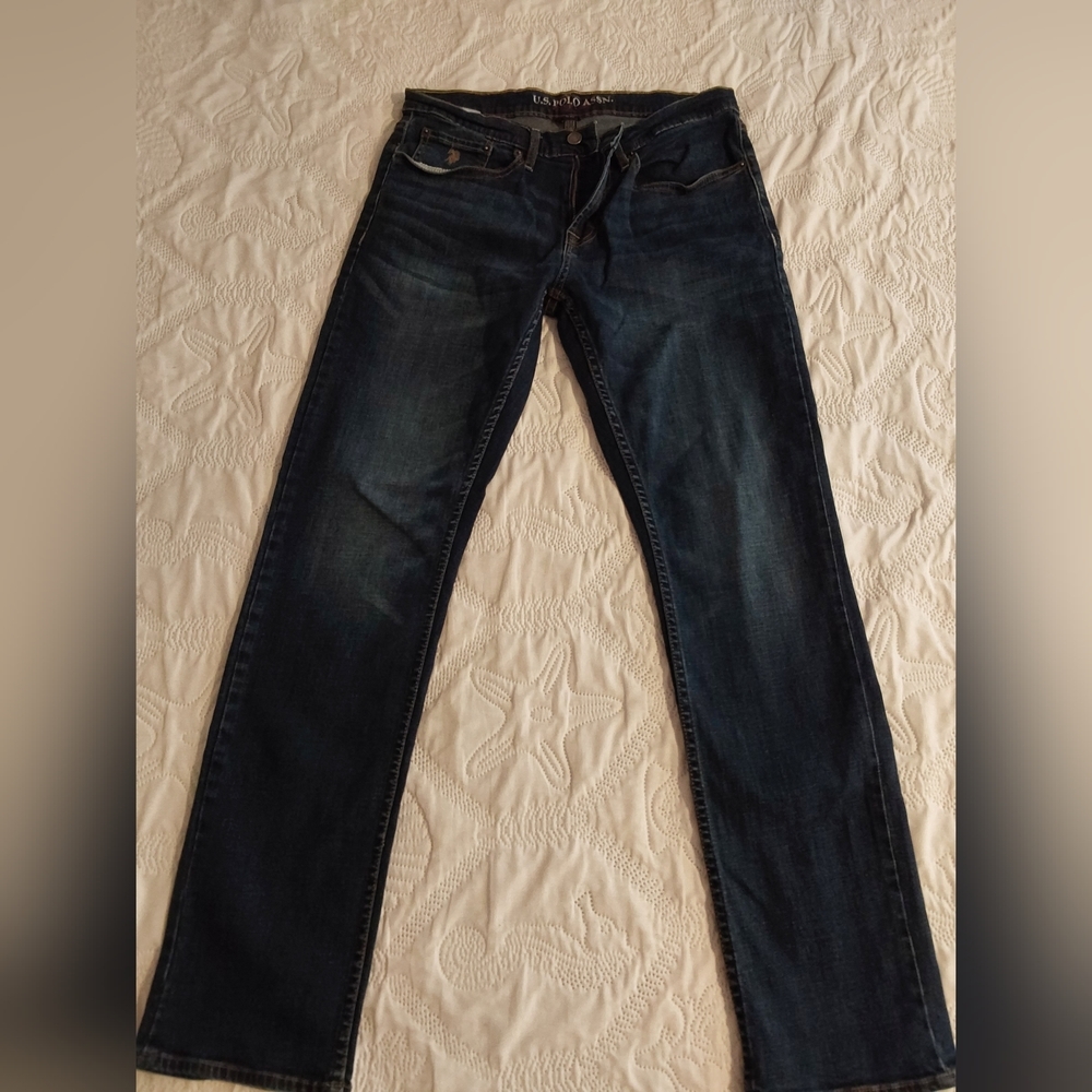U.S. Polo Assn. Blue Jeans, Men's‎ Straight Leg Denim Blue Jeans size 32W X 32L